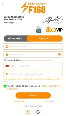 Đăng Ký 168F – Trải Nghiệm Casino Vietnam